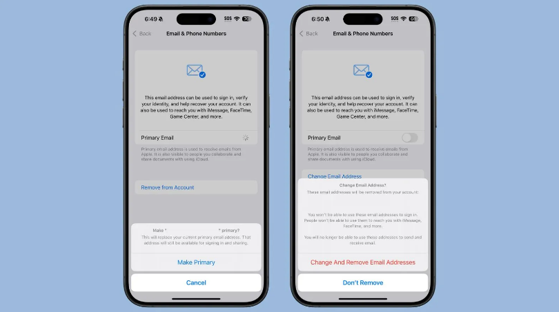 河东区街道苹果手机维修分享苹果 iOS 18.1 支持设置“主要”邮箱地址并更改 iCloud 邮箱 