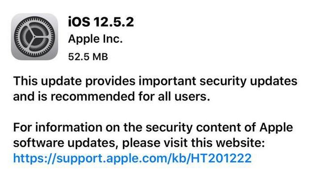 河东区街道苹果手机维修分享iOS12.5.2发布，建议所有老苹果用户安装 